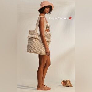 ROXY WOVEN STRAW 'JUNGLE JACK' TOTE BAG IN NATURAL